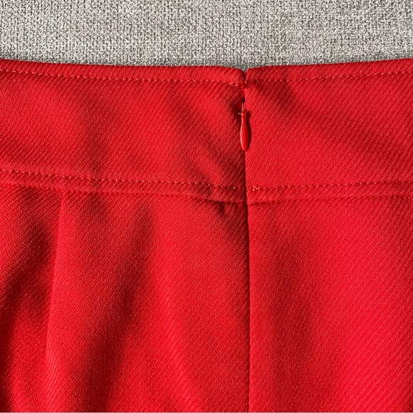 Loft Bright Orange Knit Substantial Front Kick Pleat Zip Back A Line Skirt Work - Picture 3 of 9